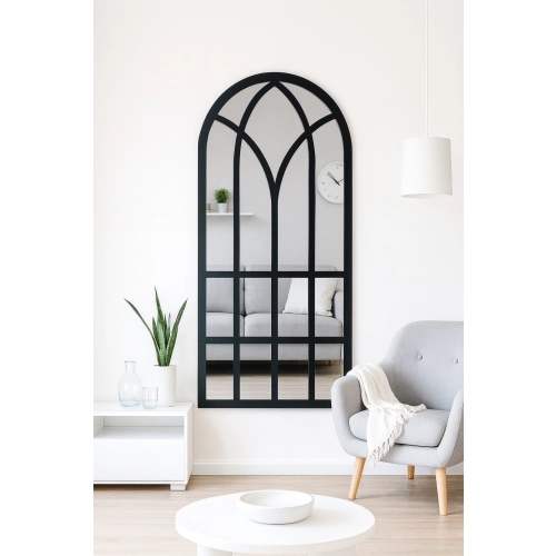 Lustro okno loft ze szprosami MDF - RAMONA - kolor ramy do wyboru